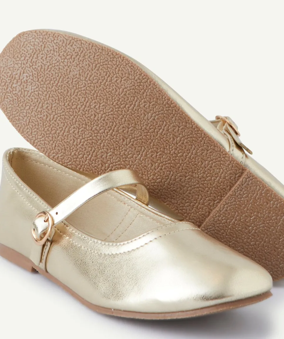 Ballerines fille couleur dorée avec bride