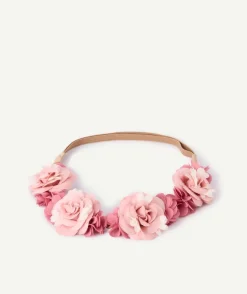 Bandeau fille fleurs roses