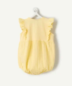 Barboteuse naissance fille jaune