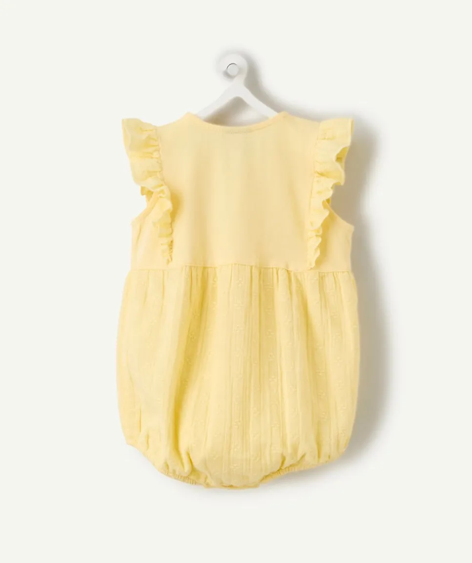 Barboteuse naissance fille jaune