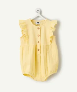 Barboteuse naissance fille jaune