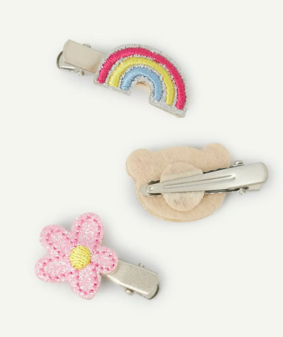 Barrettes bébé fille avec patch colorés