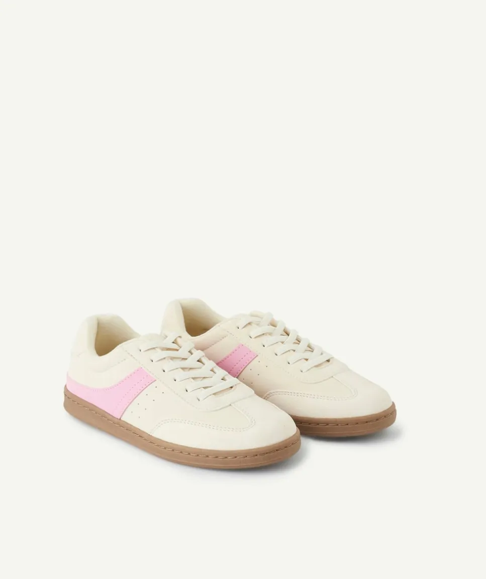 Baskets fille blanches et roses