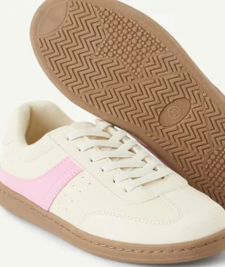 Baskets fille blanches et roses