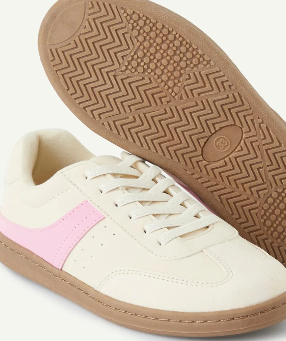 Baskets fille blanches et roses