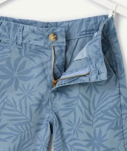 Bermuda bleu garçon imprimé palmiers