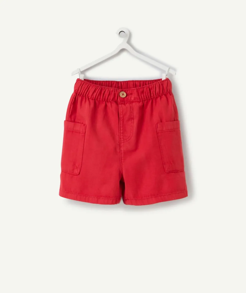 Bermuda cargo bébé garçon en viscose labellisée rouge