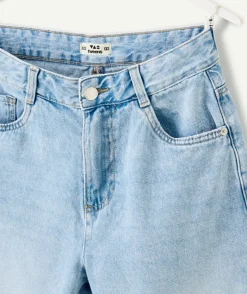 Bermuda fille droit bleu délavé