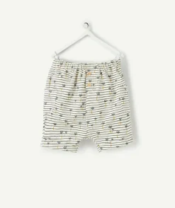 bermuda naissance blanc en coton imprimé palmiers
