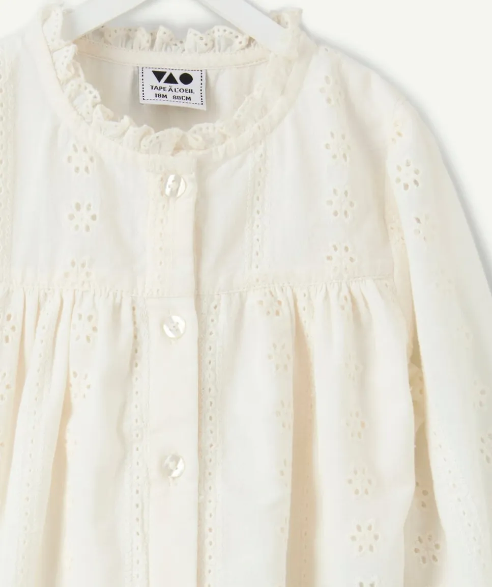 Blouse bébé fille blanche broderie