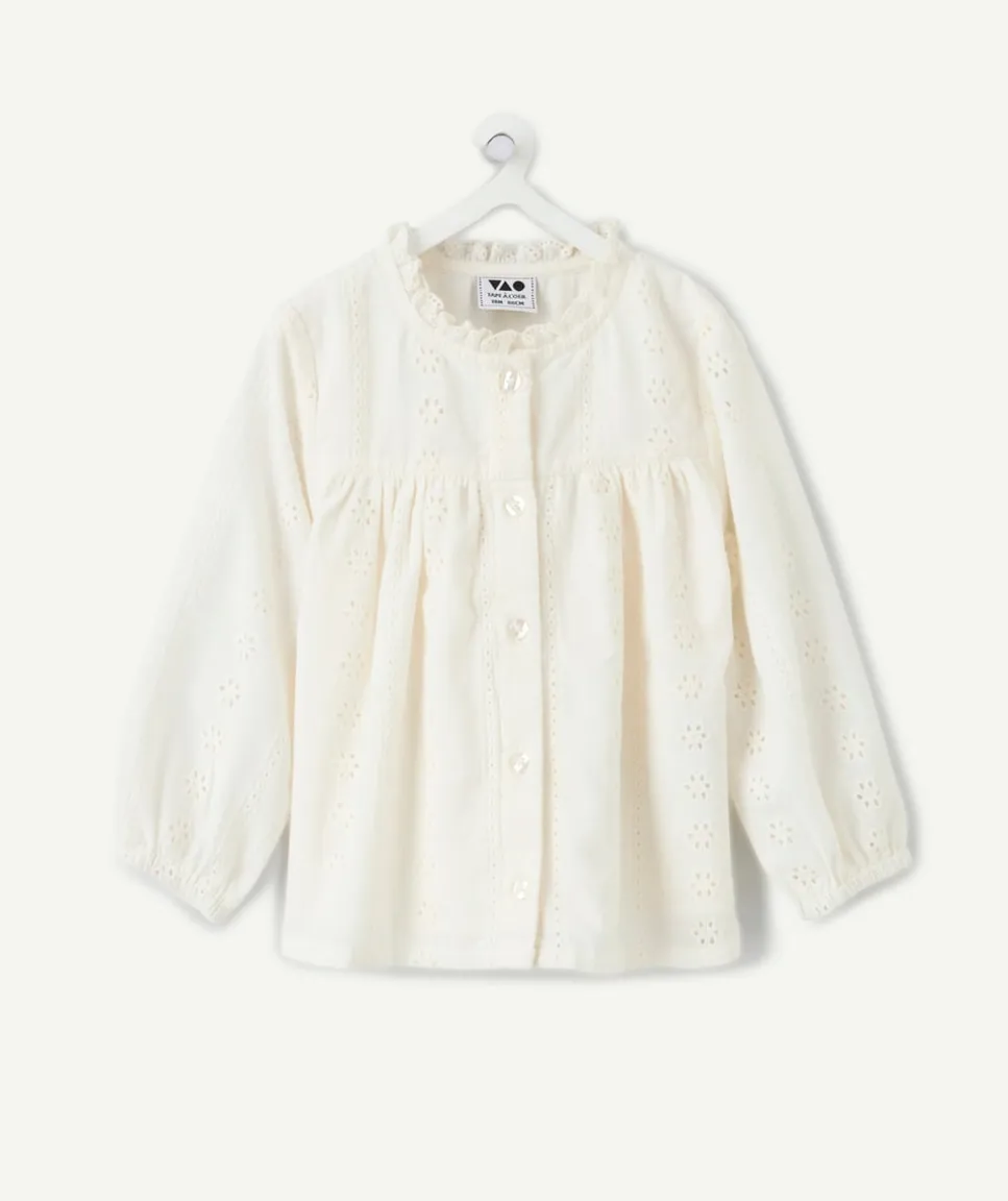 Blouse bébé fille blanche broderie
