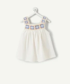 Blouse bébé fille blanche broderie crochet