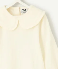 Blouse bébé fille à col claudine écru