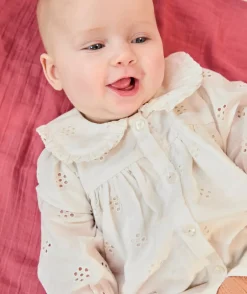 Blouse bébé fille coton broderie