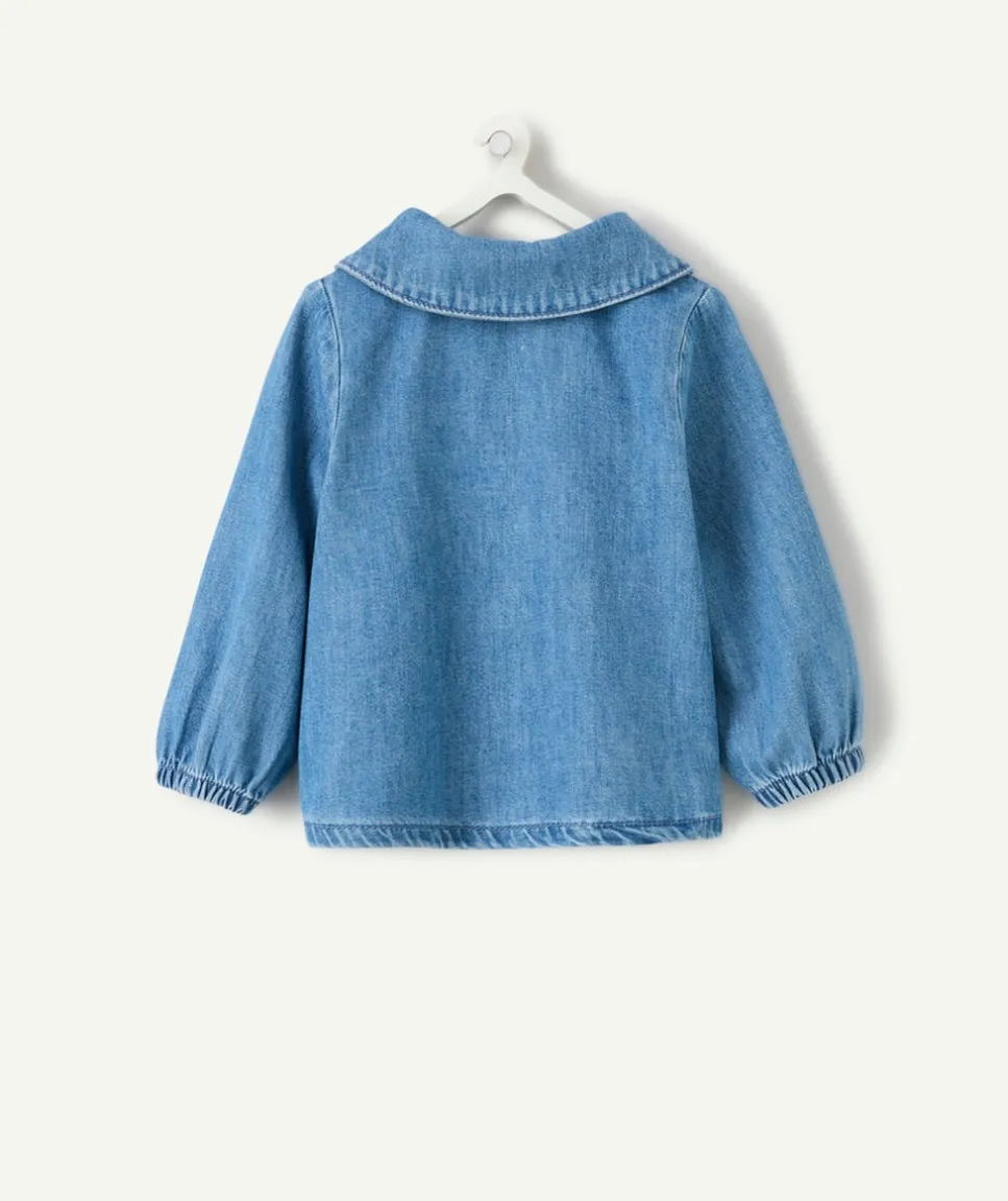 Blouse bébé fille denim bleu
