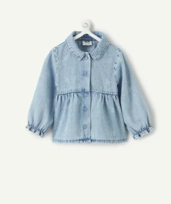 Blouse bébé fille denim bleu