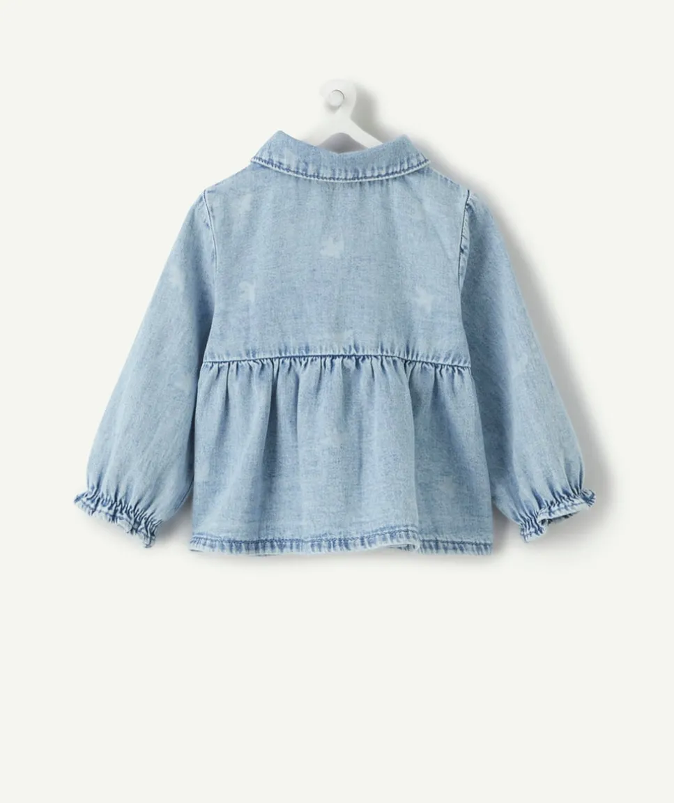 Blouse bébé fille denim bleu