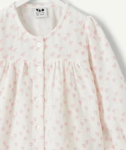 Blouse bébé fille imprimé cœur blanc et rose