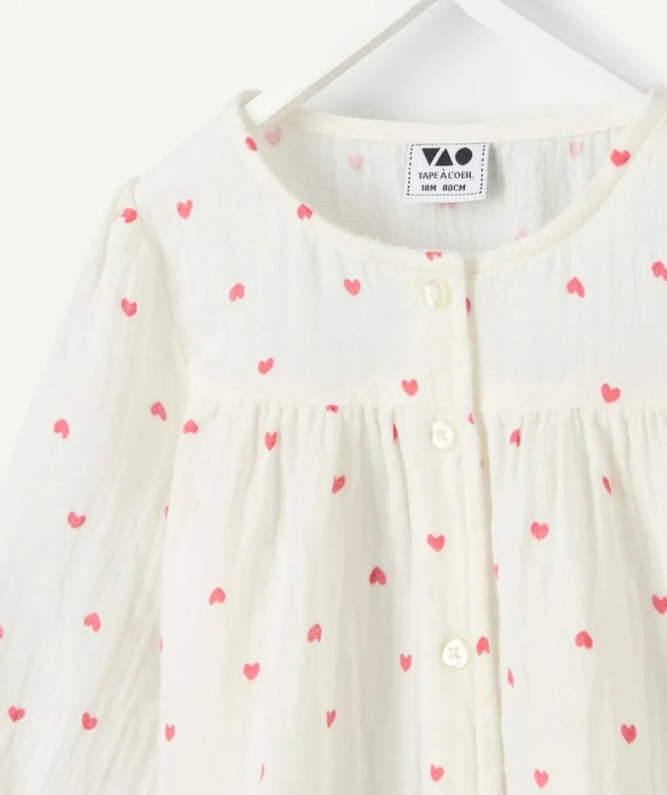 Blouse bébé fille imprimé cœurs