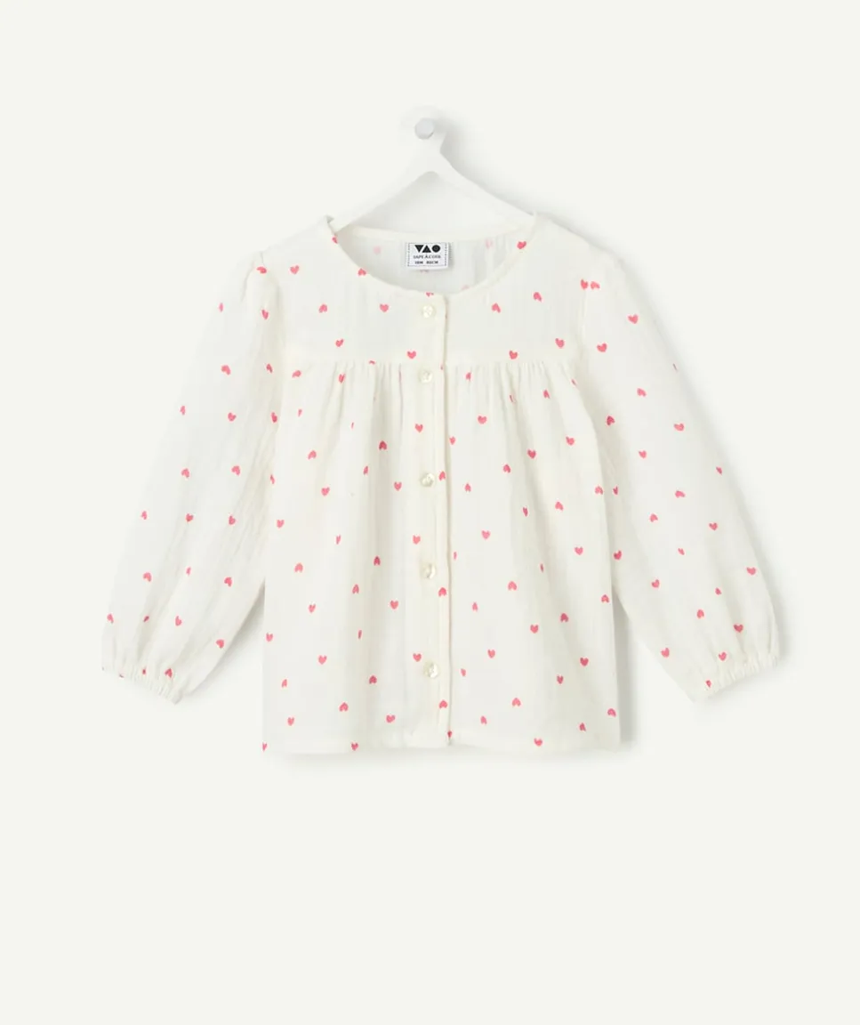 Blouse bébé fille imprimé cœurs