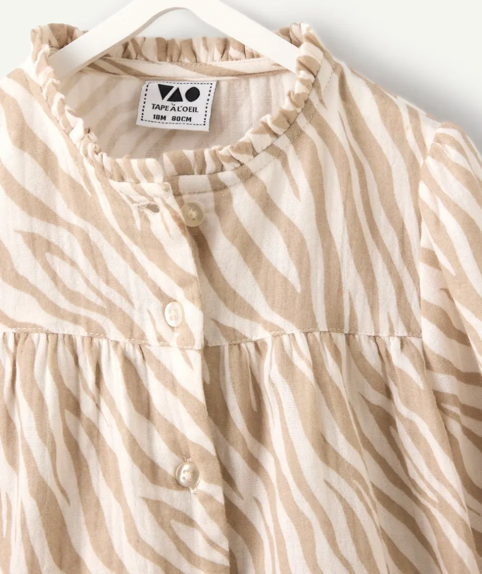 Blouse bébé fille imprimé zèbre