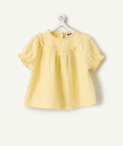Blouse bébé fille jaune avec volants