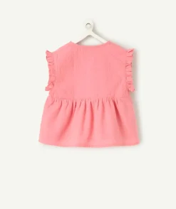Blouse bébé fille rose à volants
