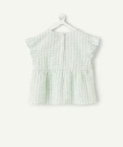 Blouse bébé fille vert vichy