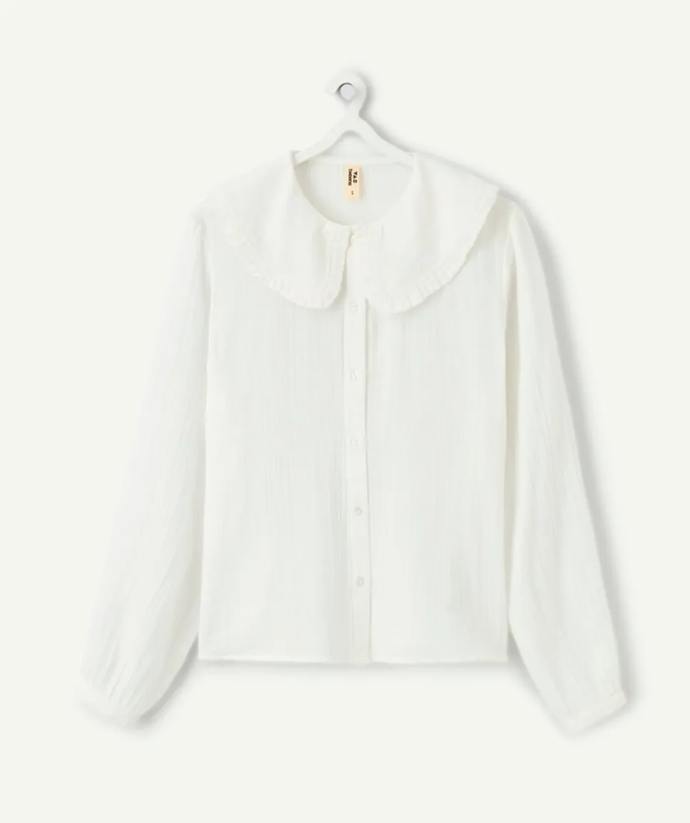 Blouse fille droite blanche
