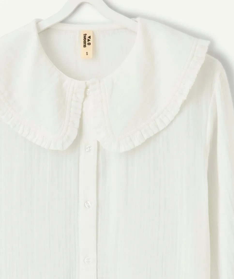 Blouse fille droite blanche