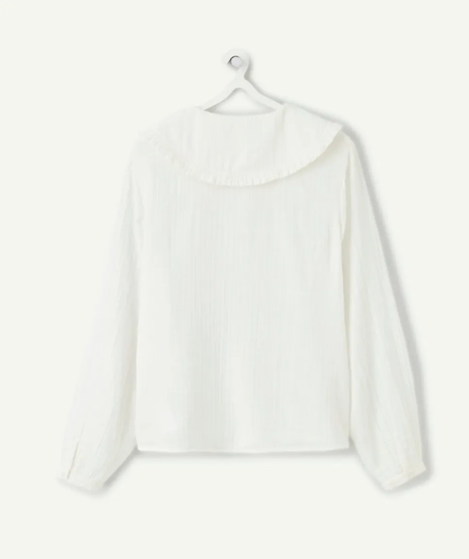 Blouse fille droite blanche