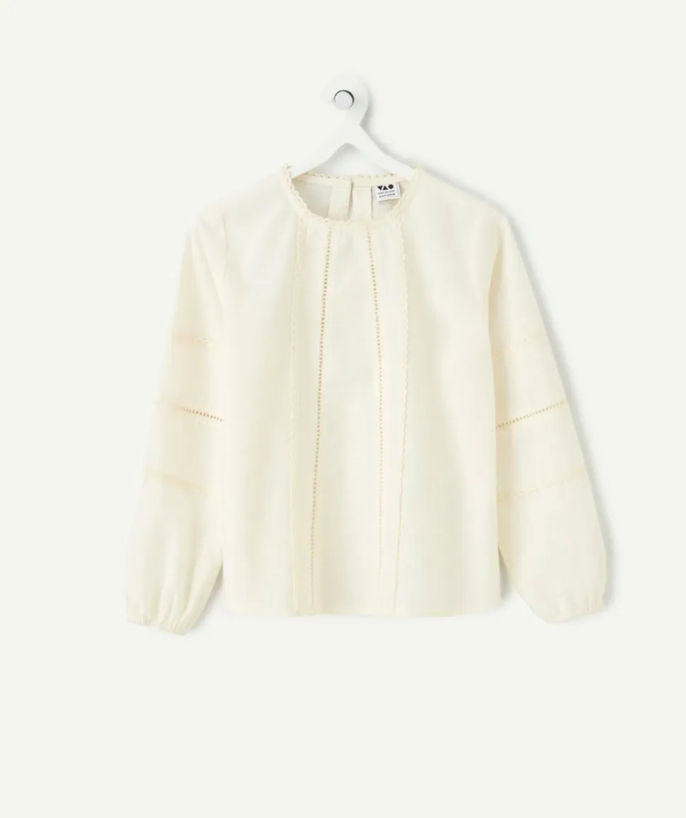 Blouse fille droite écrue