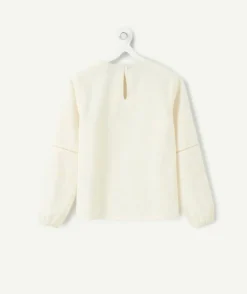 Blouse fille droite écrue