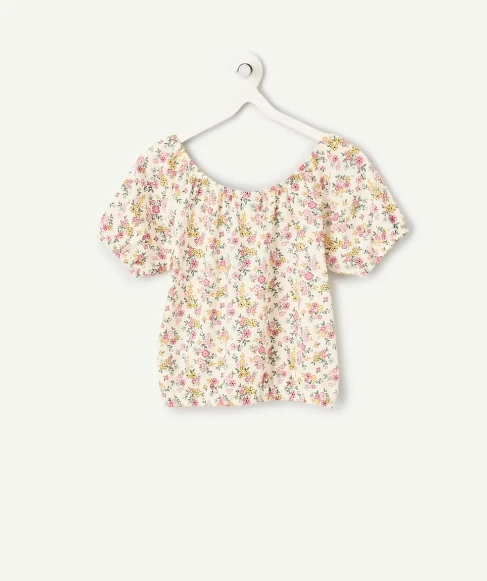 Blouse fille imprimé floral en coton
