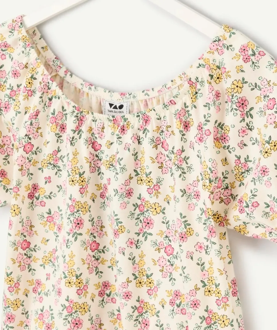 Blouse fille imprimé floral en coton