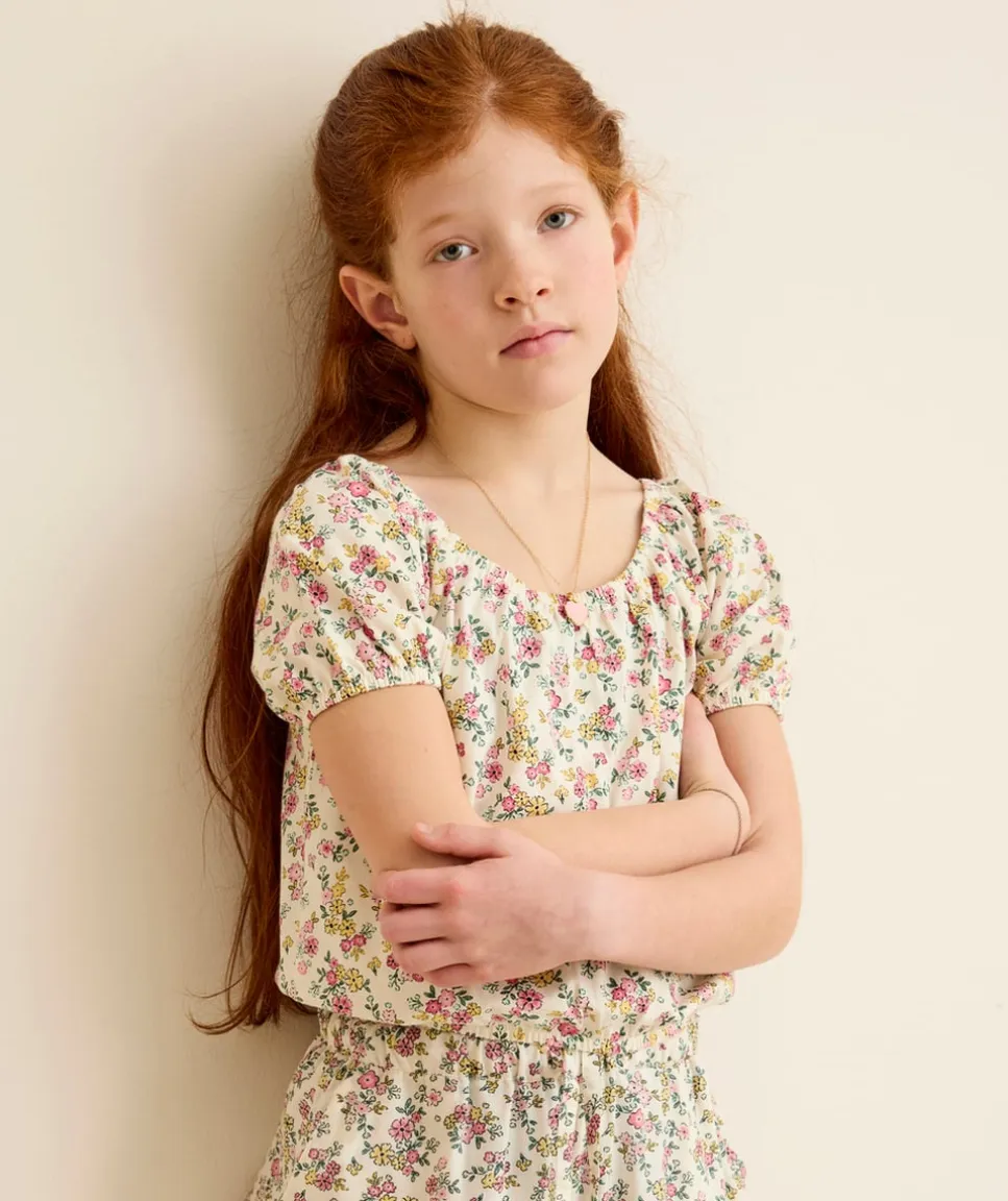 Blouse fille imprimé floral en coton