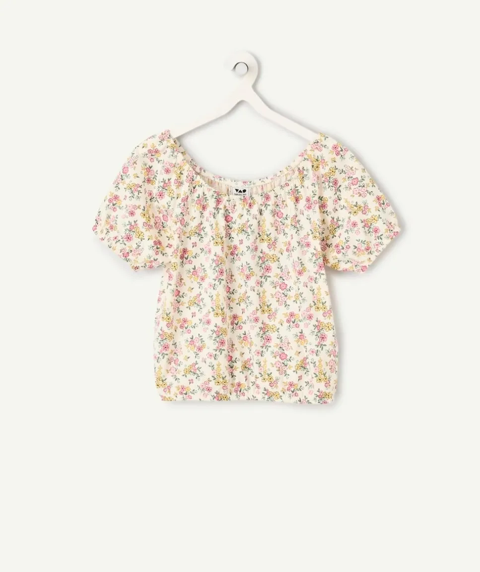 Blouse fille imprimé floral en coton