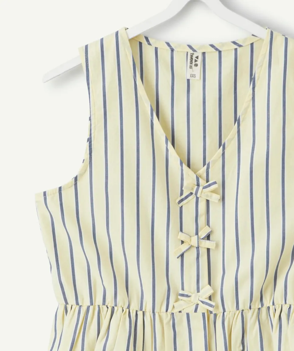 Blouse fille oversize rayé avec nœuds