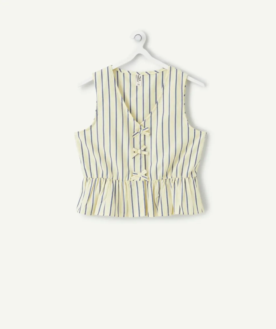 Blouse fille oversize rayé avec nœuds