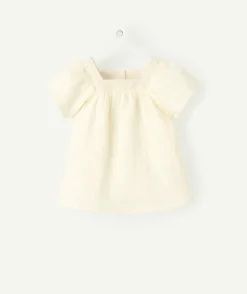 Blouse manches courtes bébé fille écru