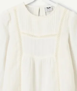 Blouse manches longues blanche fille