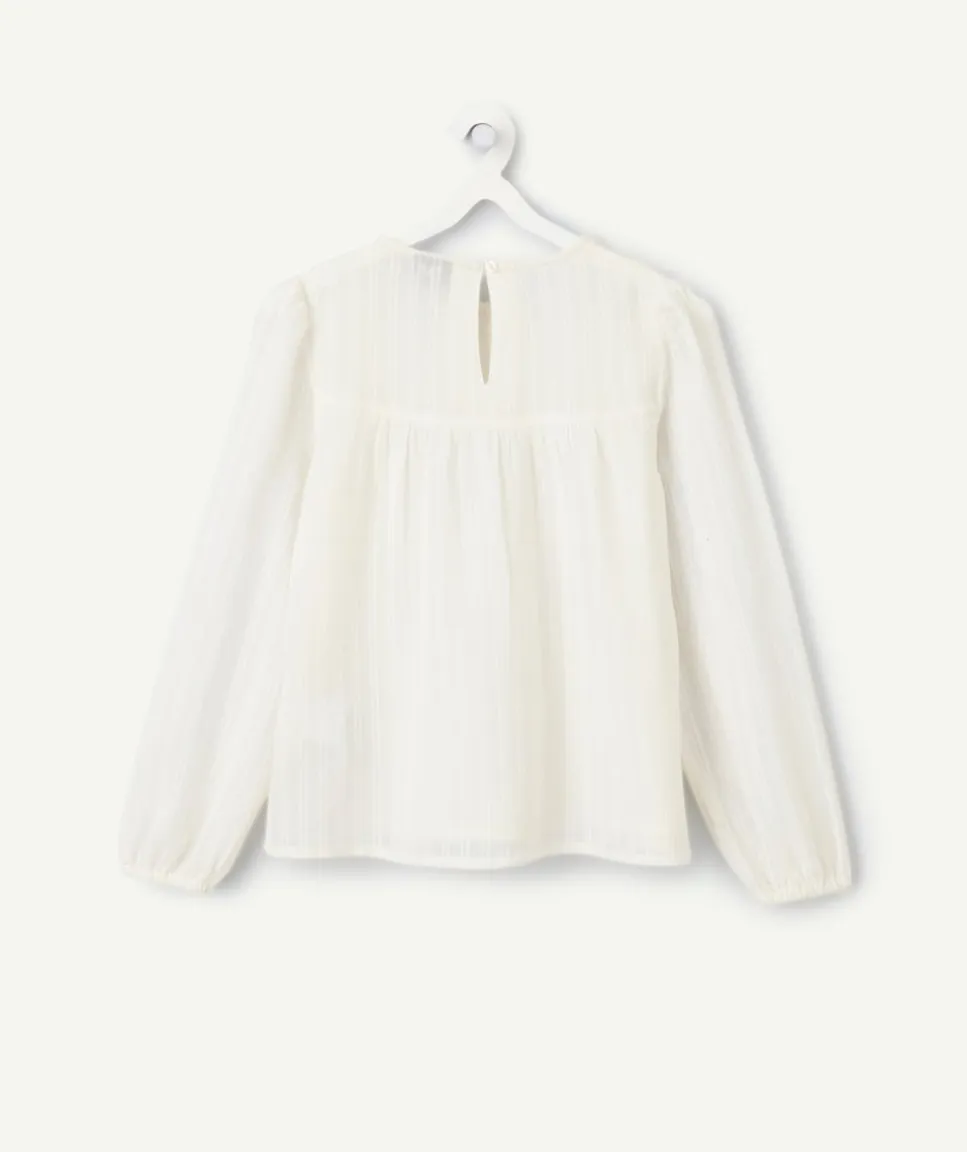 Blouse manches longues blanche fille