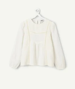 Blouse manches longues blanche fille