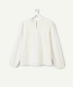 Blouse manches longues blanche fille