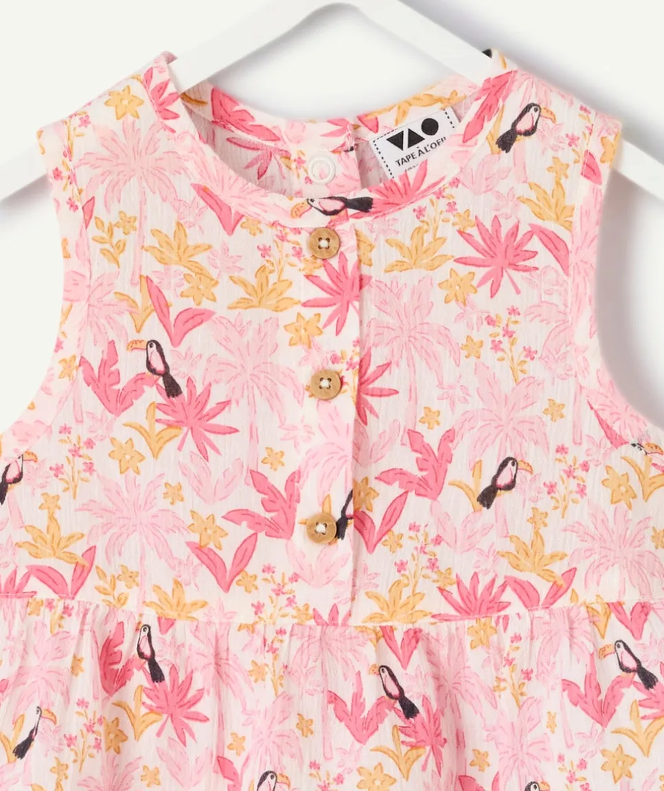 Blouse sans manches bébé fille imprimée rose