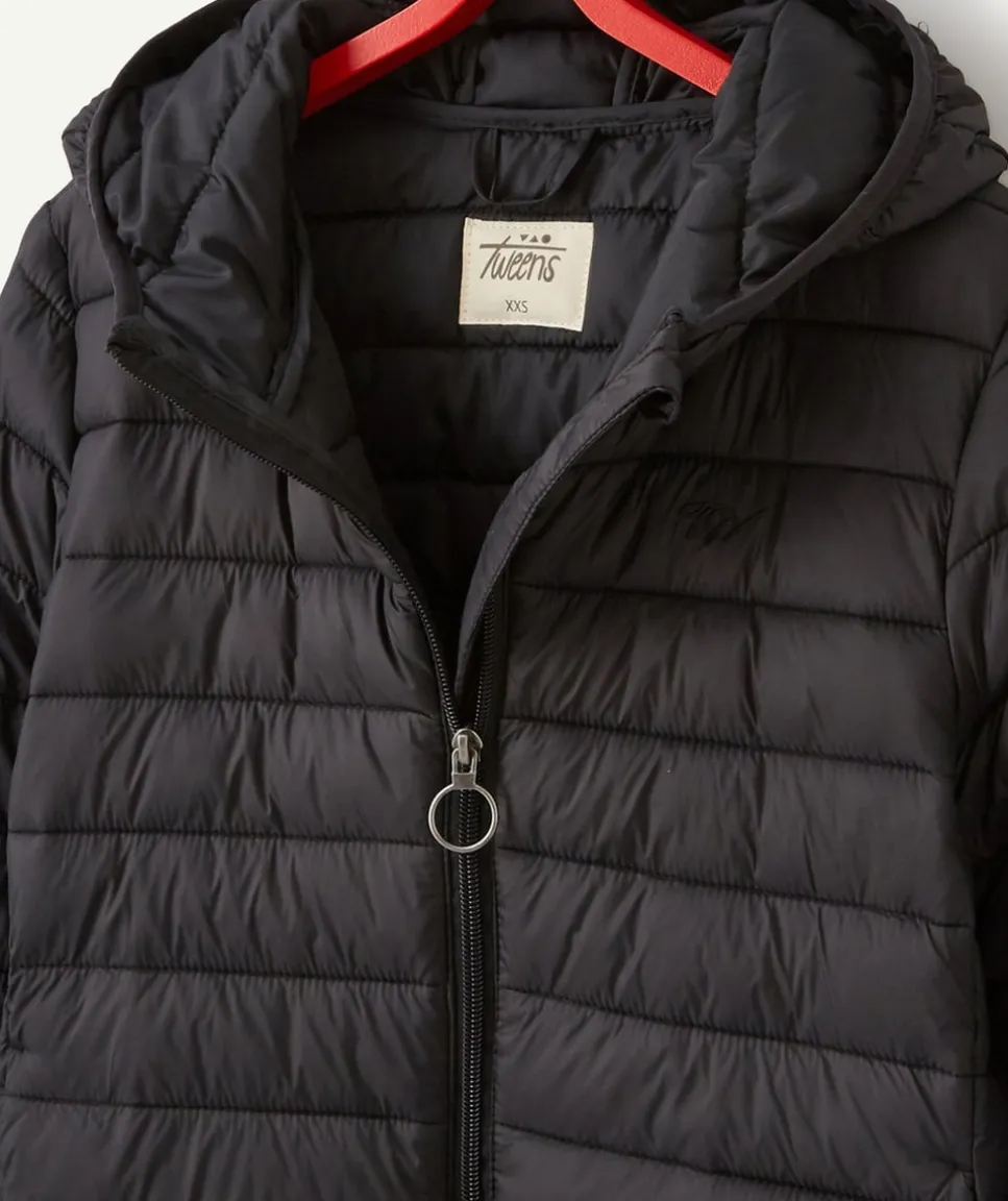 Blouson fille à capuche noir