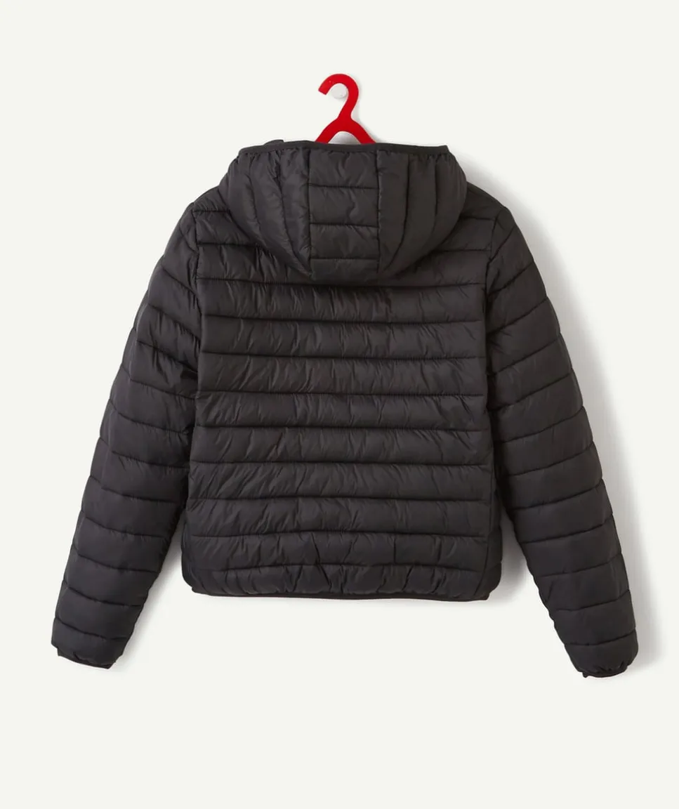 Blouson fille à capuche noir