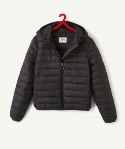 Blouson fille à capuche noir