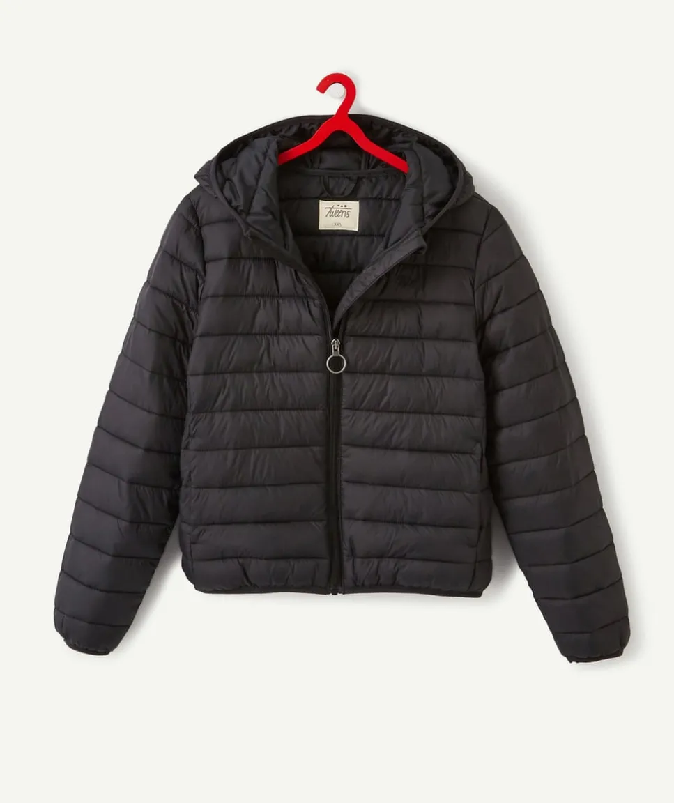 Blouson fille à capuche noir
