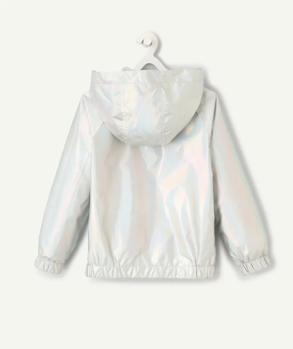 Blouson fille holographique à capuche